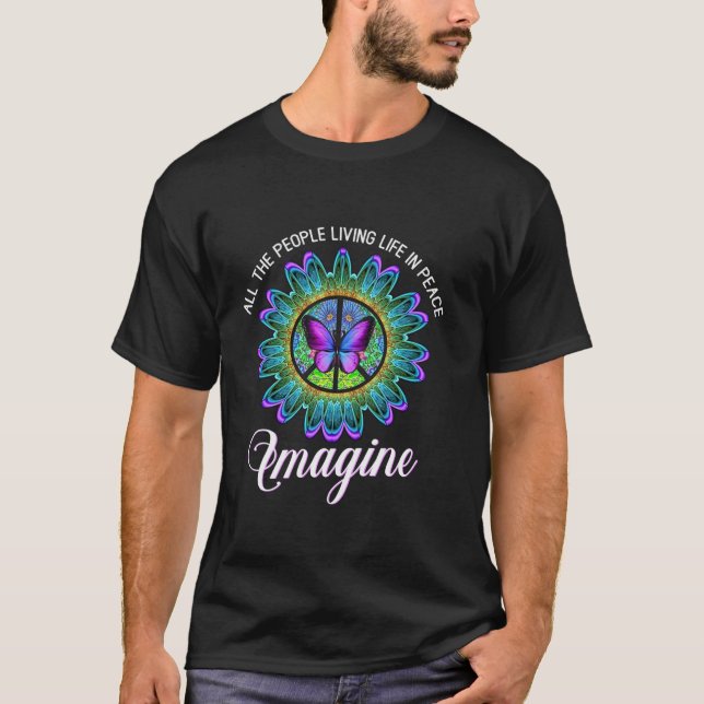 Camiseta Toda La Gente Se Imagina Viviendo La Vida En Paz H (Anverso)