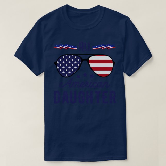 Camiseta Toda La Hija Americana 4 De Julio Gafas De Sol (2) (Diseño del anverso)