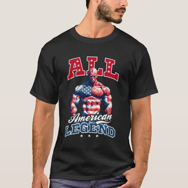 Camiseta Toda La Leyenda Estadounidense 4 De Julio Construc (Anverso)