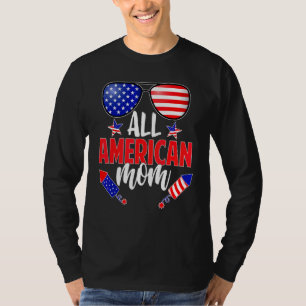 Camiseta Toda La Mamá Americana Us Bandera Gafas De Sol 4 D
