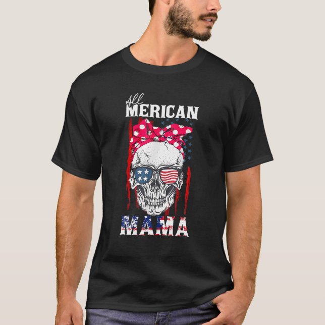 Camiseta Toda la mamá norteamericana - Madre de cráneo Band (Anverso)