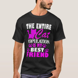 Camiseta Toda La Población De Gatos Es Mi Mejor Amigo.
