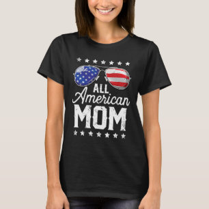 Camiseta Toda Mamá Americana Gafas De Sol Del 4 De Julio Dí