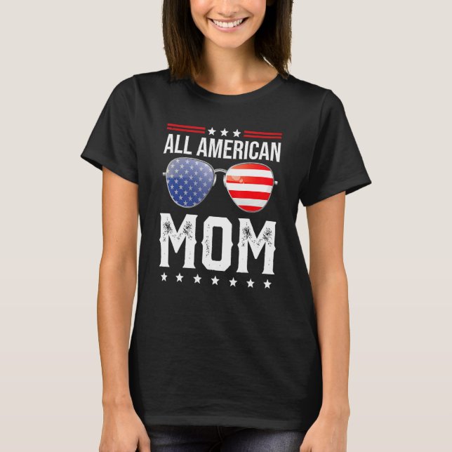 Camiseta Toda Mamá Americana Que Coincide Con La Familia 4  (Anverso)