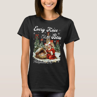 Camiseta Toda Rodilla Se Doblará Jesús Navidad Cristiano Sa