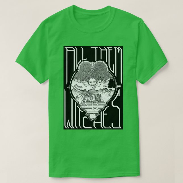 Camiseta Todas ellas brujas ATW blanco y negro (Diseño del anverso)