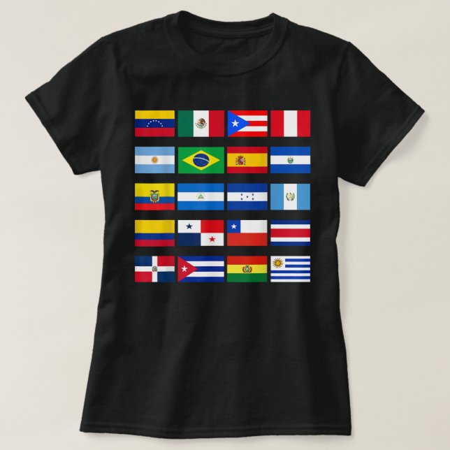 Camiseta Todas las banderas latinoamericanas son patrimonio (Diseño del anverso)
