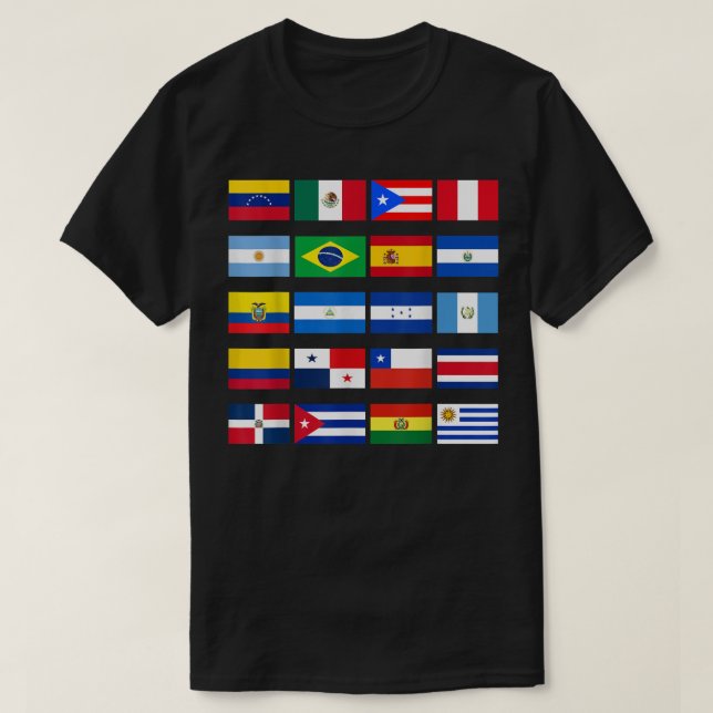 Camiseta Todas las banderas latinoamericanas son patrimonio (Diseño del anverso)