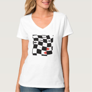 Camiseta Todas las Camisas Mezcladas Hacia Arriba V Neck Te