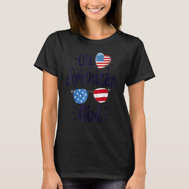 Camiseta Todas Las Chicas Estadounidenses Bandera Estadouni (Anverso)