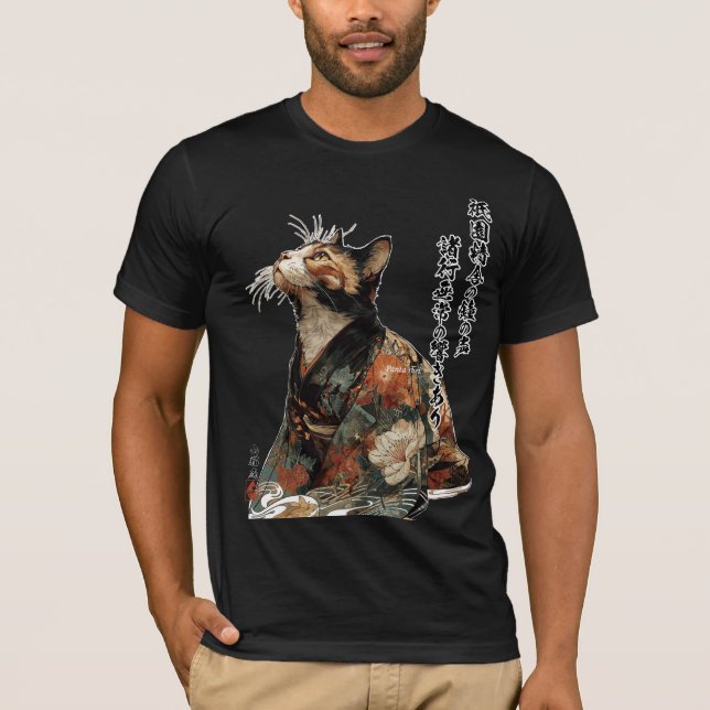 Camiseta "Todas las cosas cambian" Gato japonés en kimono A (Anverso)