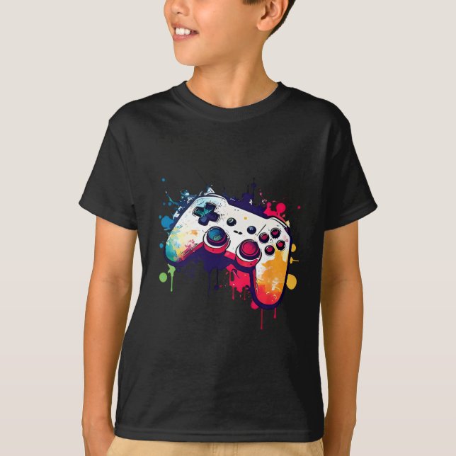 Camiseta Todas Las Cosas Controlador De Videojuegos Chicos  (Anverso)