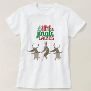 Camiseta Todas las damas gemelas renos graciosas Navidades