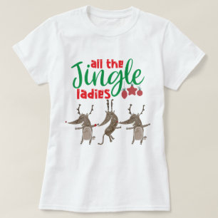Camiseta Todas las damas gemelas renos graciosas Navidades