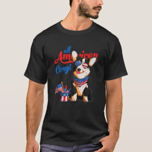 Camiseta Todas Las Gafas De Sol Corgi USA Estadounidenses 4