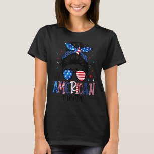 Camiseta Todas Las Mujeres Americanas Mama Messy Bun Usan P