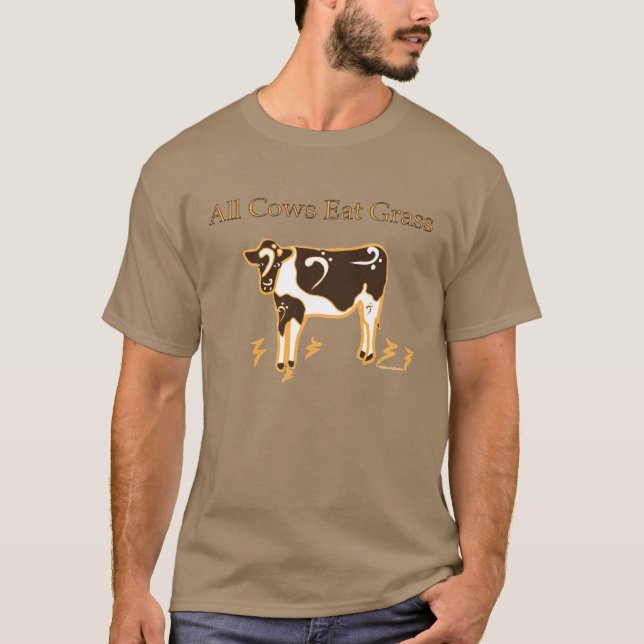 Camiseta ¡Todas las vacas comen orgullo del Clef bajo de la (Anverso)