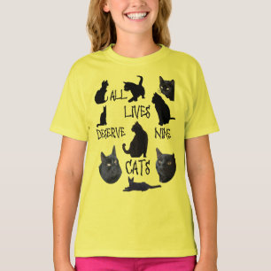 Camiseta Todas las vidas merecen nueve gatos divertido gato