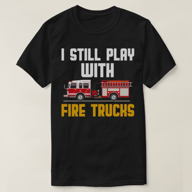 Camiseta todavía juego con camiones de bomberos 4 (Diseño del anverso)