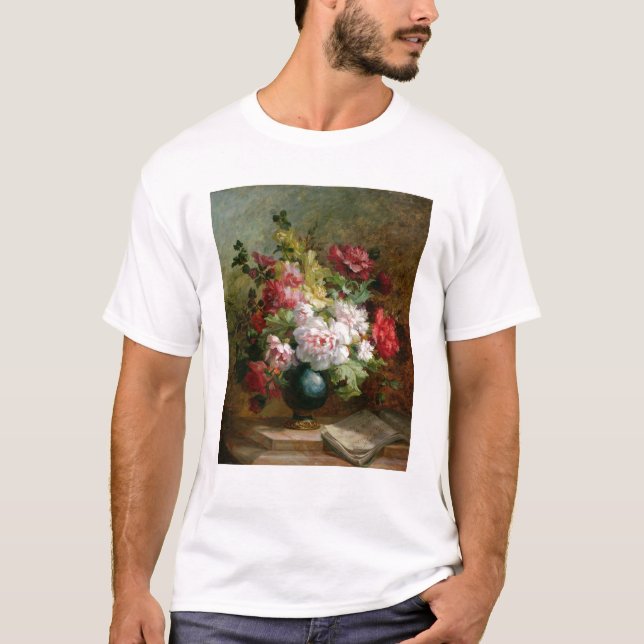 Camiseta Todavía vida con las flores y la partitura (Anverso)