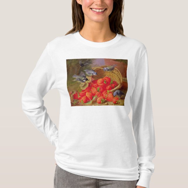 Camiseta Todavía vida con las fresas y Bluetits (Anverso)