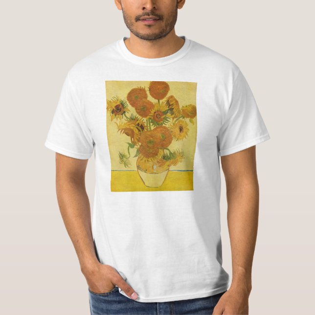 Camiseta Todavía vida con los girasoles de Van Gogh (Anverso)