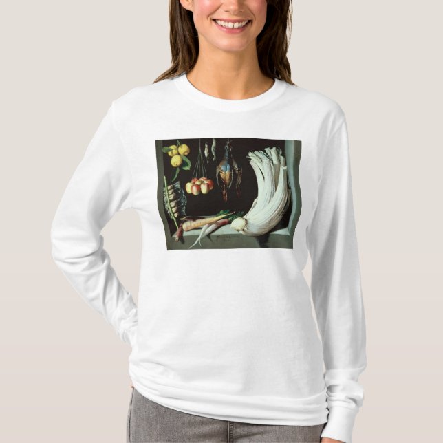 Camiseta Todavía vida con los pájaros muertos, fruta y (Anverso)