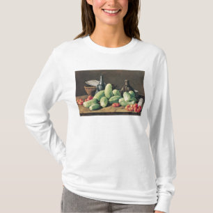 Camiseta Todavía vida con los pepinos y los tomates