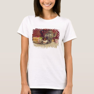 Camiseta Todavía vida con tortas y una tetera de la plata