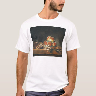 Camiseta Todavía vida de los melocotones, nueces, uvas