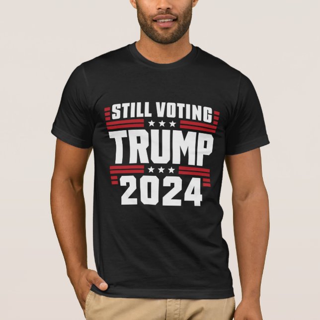 Camiseta Todavía votando la bandera patriótica estadouniden (Anverso)