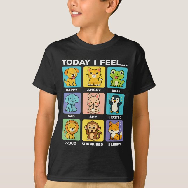 Camiseta Today I Feel... Funny Animals Emotional Boxes Emot (Anverso)