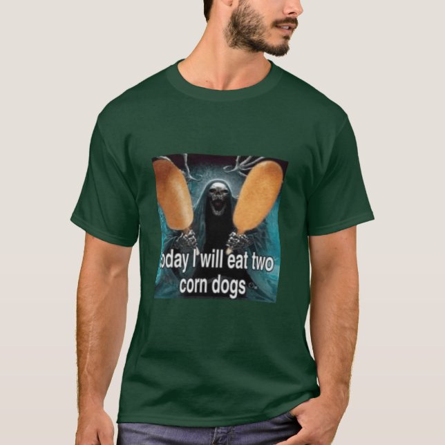 Camiseta today I will eat two corn dogs awesome badass skel (Anverso)