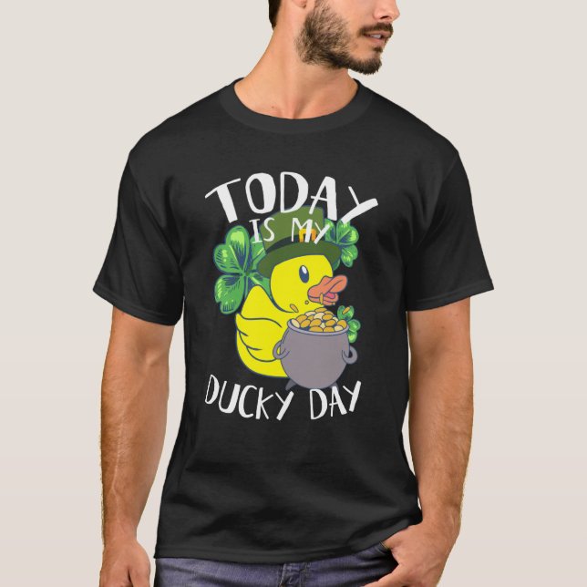 Camiseta Today is My Ducky Lucky Day Yellow Leprechaun Rubb (Anverso)