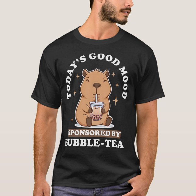 Camiseta Today's Good Mood Bubble Tea Kawaii Capybara (Anverso)