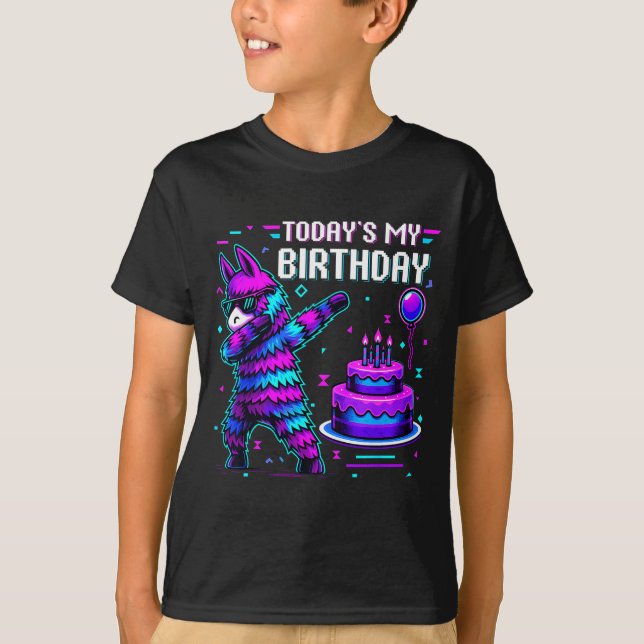 Camiseta Todays My Birthday Llama Pinata Birthday Party Boy (Anverso)