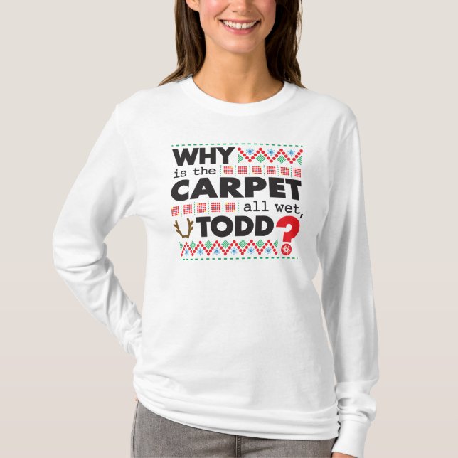 Camiseta Todd Margo Carpet Funny Navidades Feo Verde Rojo (Anverso)
