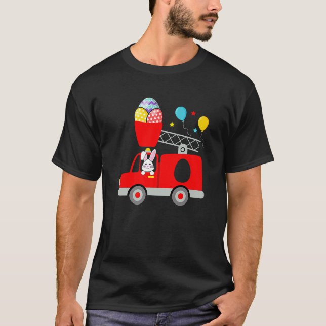 Camiseta Toddl, bombero de huevos de pascua, conejito y bom (Anverso)