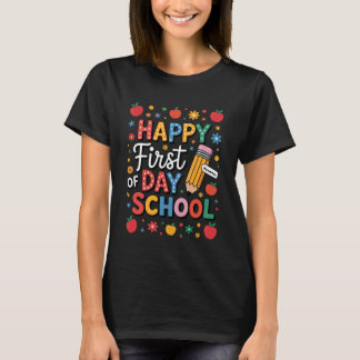Camiseta Toddler Kids Happy First Day of School Retro Penci
