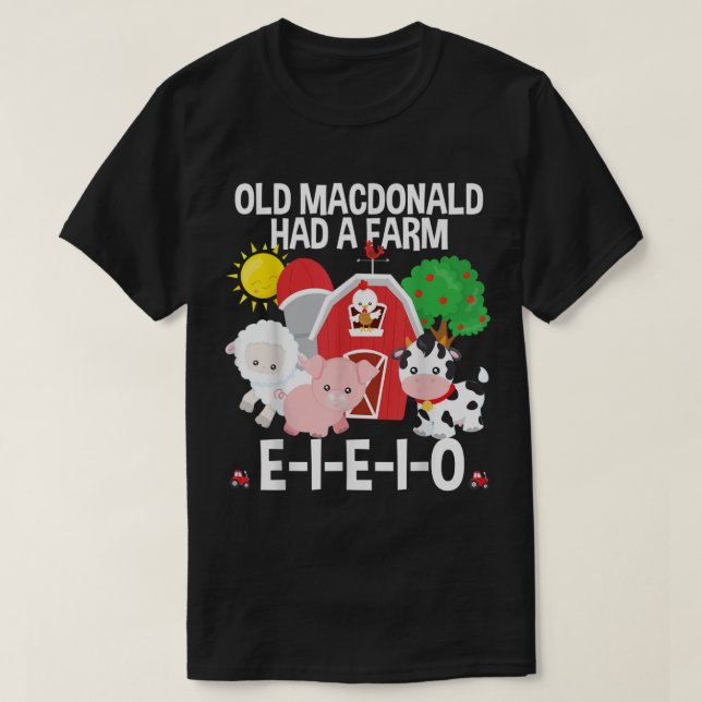 Camiseta Toddler Kids Old MacDonald Had a Farm EIEIO Nurser (Diseño del anverso)