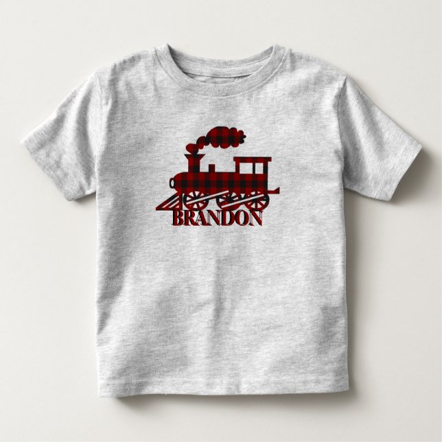 Camiseta Toddler personalizada de Plaid train (Anverso)