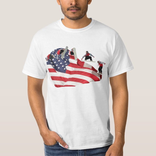 Camiseta Todo-Americana del Snowboarder (Anverso)