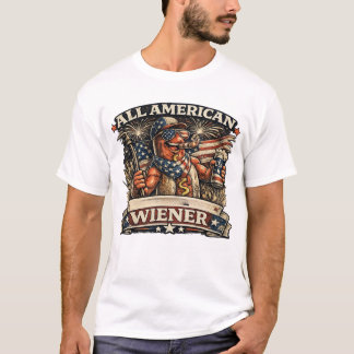 Camiseta Todo Americano Perro Salchicha Patriótico Cuatro d