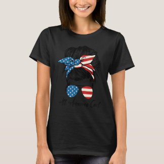 Camiseta Todo Chica Americano Desordenado Bandera Americana