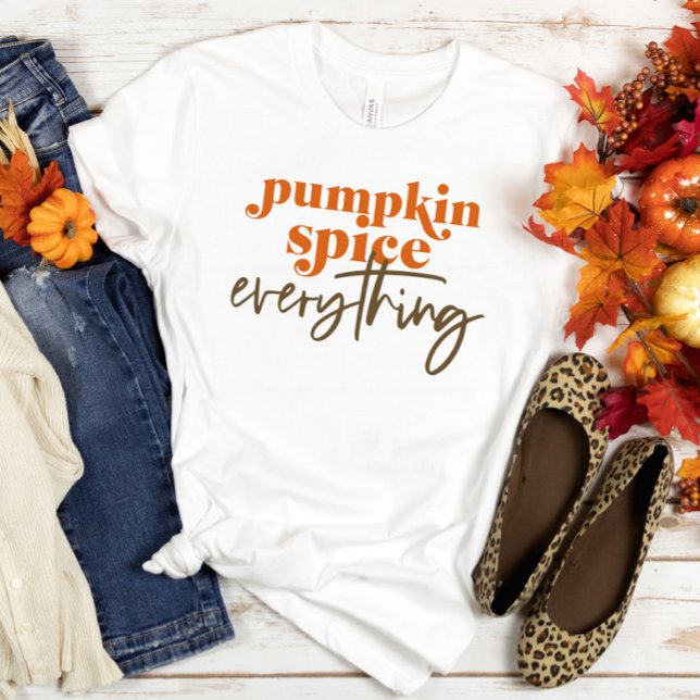Camiseta Todo con Especias de Calabaza Naranja Marrón (Subido por el creador)