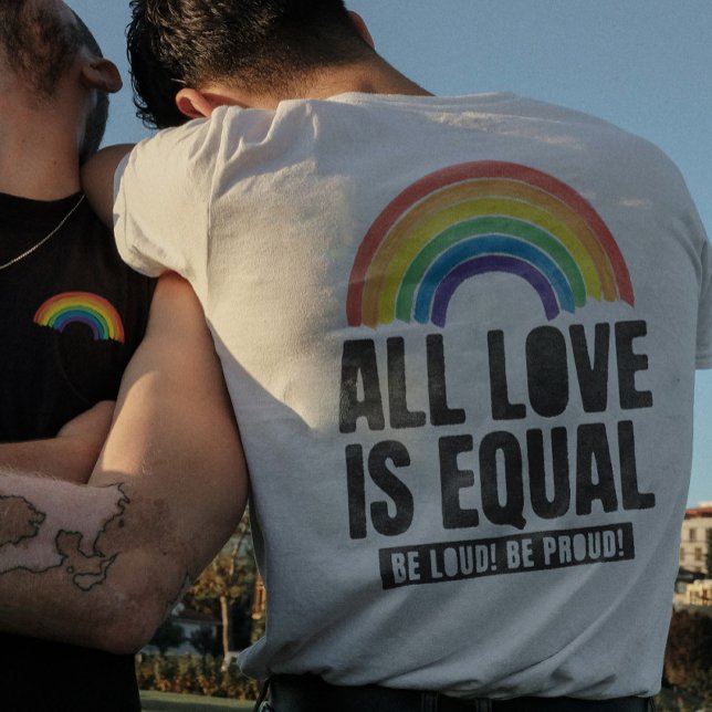 Camiseta Todo el amor es igual orgullo LGBT igualdad de der (All Love Is Equal Pride LGBT Equal Rights Rainbow T-Shirt)