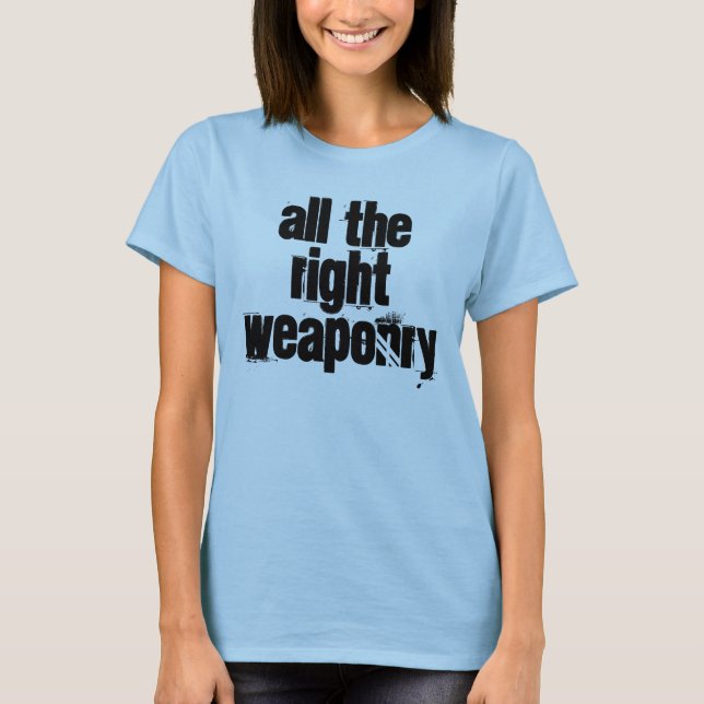 Camiseta Todo el Arma Derecha Flor Arriba (Anverso)
