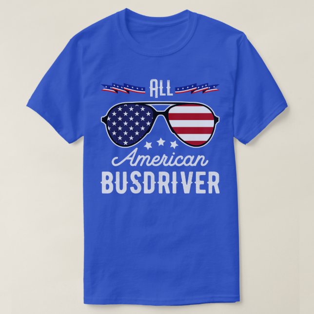 Camiseta Todo El Busdriver Americano 4 De Julio Gafas De So (Diseño del anverso)