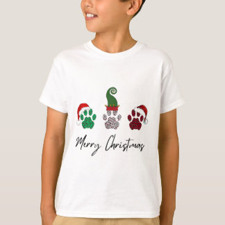 Camiseta Todo el Greyhound italiano Merry Christmas Paw P
