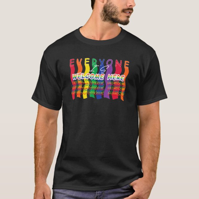 Camiseta Todo El Mundo Es Bienvenida Aquí, Partidarios Del  (Anverso)